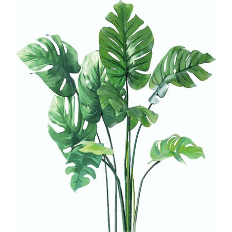Stickers muraux feuilles de Monstera tropicales, affiches mural (1/3)