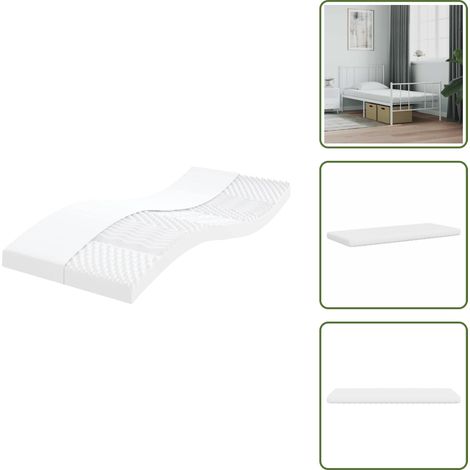 Sostegno corpo - vidaXL Materasso in Schiuma Bianco 100x210 cm 7 Zone Durezza 20 ILD - Materasso morbido