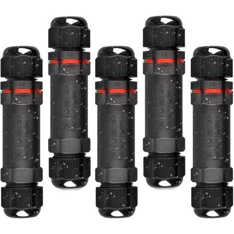 Waterproof junction box 5 pcs – IP68 electrical connectors for cables Ø 1mm-13mm – Current rate 24A, voltage 450V (1/5)