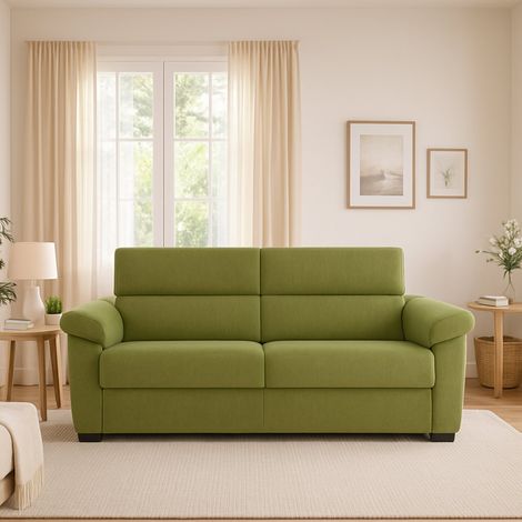 Schlafsofa 2-Sitzer Seui, abziehbar, Stauraum, Made in Italy, Klappöffnung, 185x95 cm, grün (1/5)