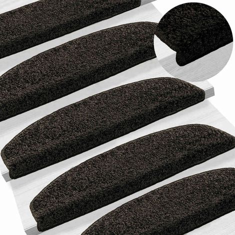 Maison Exclusive - Tappetini per scale autoadesivi Semicircolare 15 pcs Antracite