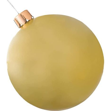 Bola de Navidad, 1 conjunto de juguetes inflables para exteriores fáciles de inflar, bolas de decoración navideña de colores vivos para el jardín de 65 CM doradas (1/5)