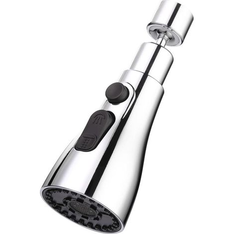 Tête de pulvérisation pour robinet d'évier de cuisine Adaptateur de bec pivotant à 360° pour un diamètre de 16 mm à 24 mm 3 modes d'aérateur, buse de rehausseur pour cuisine, salle de bain (1/5)
