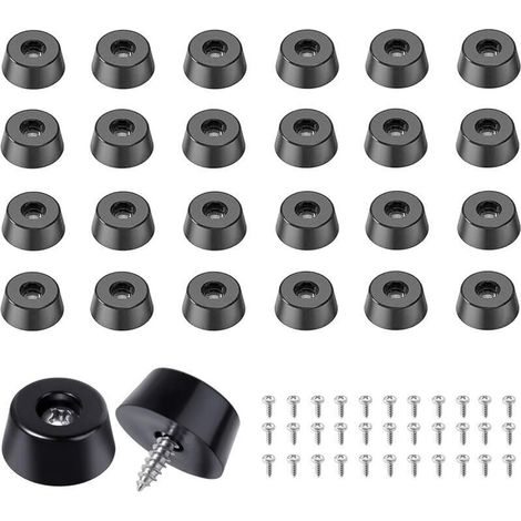 Lot de 40 pieds en caoutchouc pour planches à découper - Base anti-vibration - Pieds en caoutchouc - Pieds à visser pour protéger les meubles de l'humidité et des rayures du sol (22 x 18 x 10 mm) (1/4)