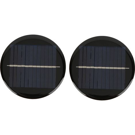 2 panneaux solaires ronds 6V 80mm à taux de conversion élevé et bonne transmission de la lumière, en polysilicium. (1/5)
