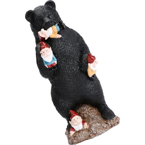 Gartenzwerg Statue aus Kunstharz Lustige bärenfressende