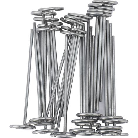 30 piquets ronds en acier galvanisé pour toiles de paillage, en forme de G, pour tentes et filets anti-oiseaux, 102 mm / 4 pouces (1/5)