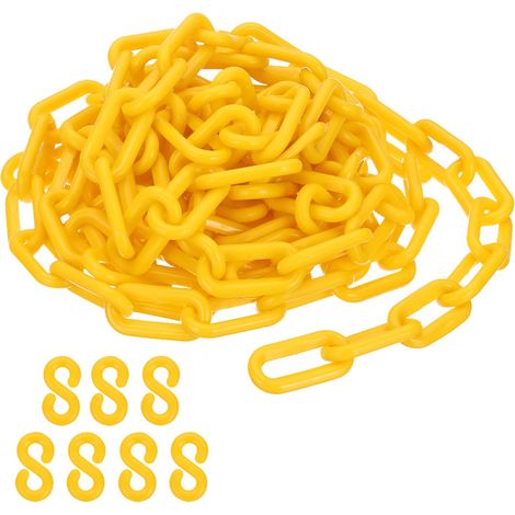 5M Chaîne en Plastique pour Contrôle des Sécurité 8mm Jaune (1/5)
