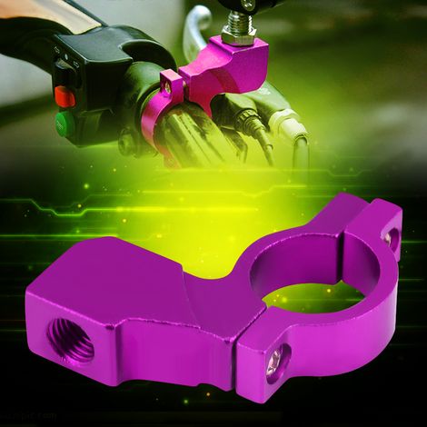 Adaptateur support rétroviseur moto alliage aluminium 10mm violet pour guidon collier fixation 1 pièce (1/5)
