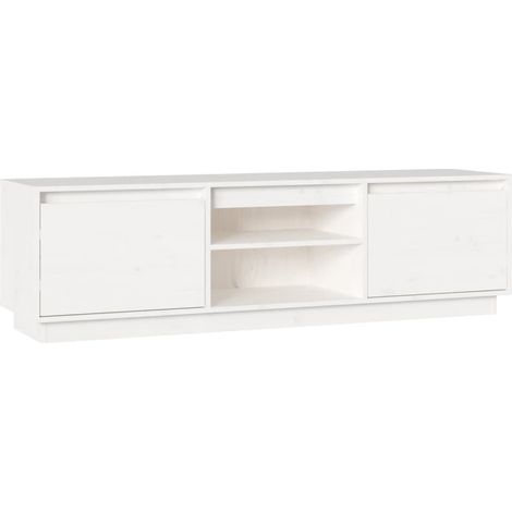 Mobile TV multimediale scaffale per televisione televisione buffet sala da pranzo soggiorno camera da letto 140 x 35 x 40 cm legno massello di pino bianco 020025925