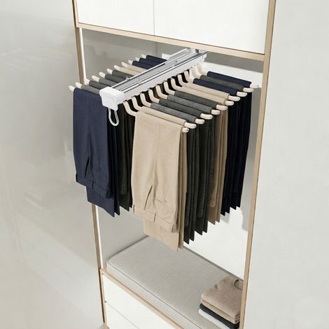 【Maison connectée】22 supports à pantalons extensibles en treillis pour armoire, pour ranger les pantalons (1/5)