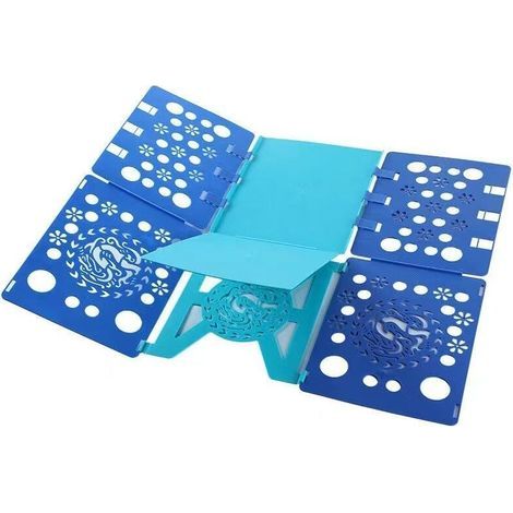 Folding board for shirts - Clothes folder, laundry folder for children and adults, for shirts, T-shirts, 58 x 68 cm (Nordic blue & sapphire) (1/4)
