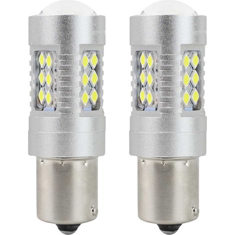 2er-Set LED-Diodenlampen für Blinker, Brems- und Standlicht, CANBUS, 3030 24 SMD, 1156 BA15S P21W, 12–24 V, weißes Licht
