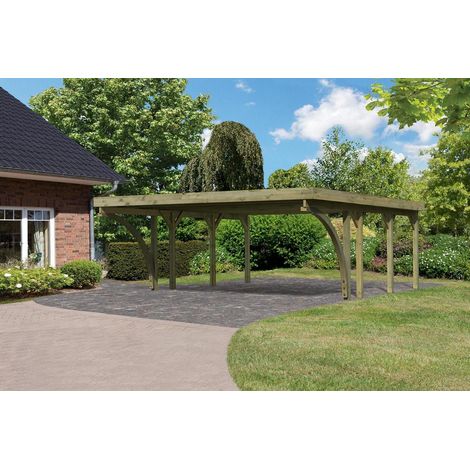 Carport doppelt Classic 2 C inkl.2 Bögen + Stahldach