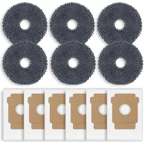 Lot de 12 pièces de rechange : sacs à poussière et lingettes de nettoyage pour aspirateur robot iRobot Roomba Plus 405 Combo/505 Combo.
