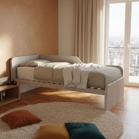 Divano letto sagomato 80x190 - Rovere rock