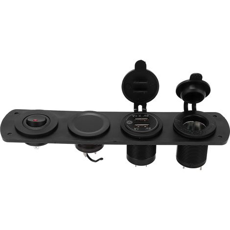Chargeur USB de voiture à 4 ports, 2,1 A, étanche, avec contrôle intelligent et double prise allume-cigare. (1/5)