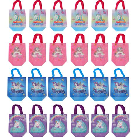 24 Sacs Cadeaux en Tissu Non Tissé pour Anniversaire Enfants - Fête, Cadeaux, Célébration (1/5)