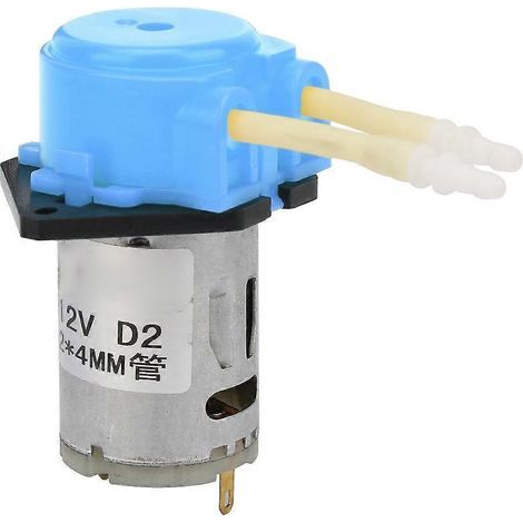 Pompe péristaltique bleue micro DC12V pour aquariums, laboratoires et analyses, 2 x 4 mm (1/4)