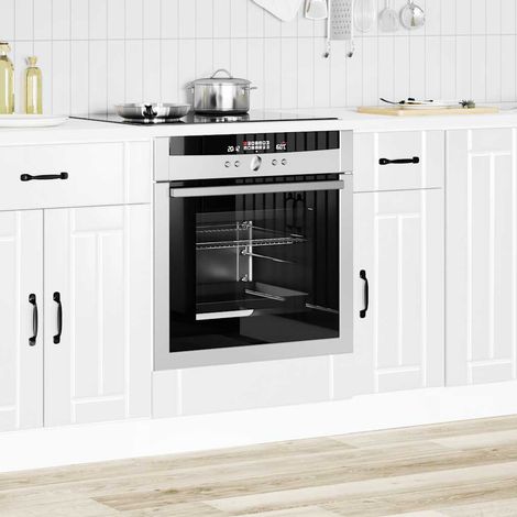 Armoire de four de cuisine avec rangement, bois d’ingénierie blanc brillant, 60 x 46 x 81,5 cm - PANGIVO (1/5)