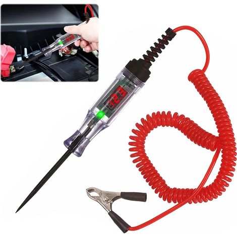 Testeur de circuit, testeur de fusible de voiture 3 90 V DC, stylo à sonde d'alimentation pour voiture, camion, testeur de tension avec lumière (1/5)