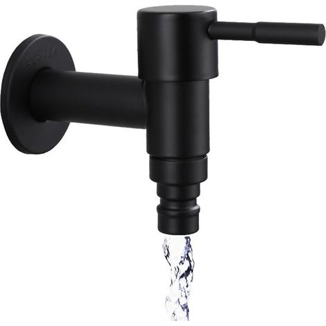 Robinet pour lave-linge - Noir - Robinet extérieur - Robinet de WC (1/5)