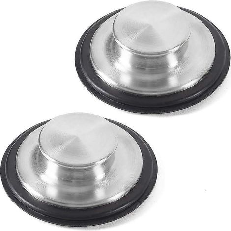 Lot de 2 bouchons d'évier en acier inoxydable, grand rebord de 8,6 cm de diamètre, bouchon pour broyeur d'évier standard (1/5)