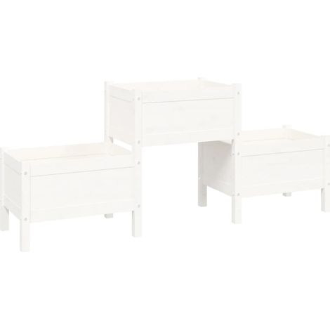 Maison Exclusive - Jardinière Blanc 178,5x44x75 cm Bois massif de pin