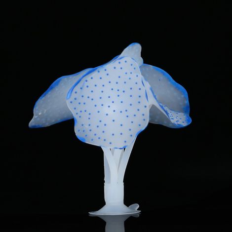 Décoration végétale artificielle en silicone pour aquarium (bleu)