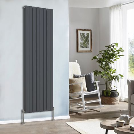 Designer Radiator 1800x544mm Double Flat Panel Vertical Anthracite (1/5)