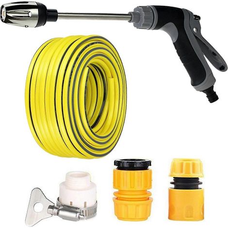 High Pressure Car Wash Tool with 3 Adapters & Hose Strong Car Cleaning Device for Garden Watering Outdoor Cleaning Multicolor (1/3)