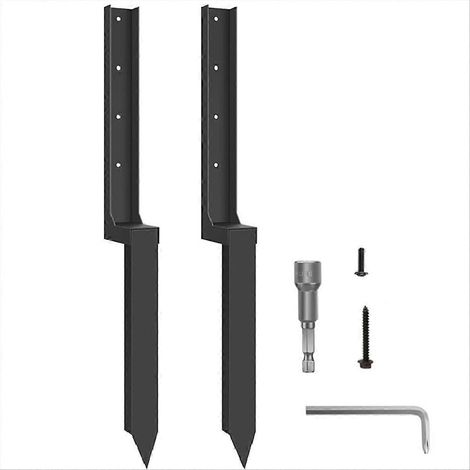 Hochleistungs-Reparaturset für Stahlzaunpfosten, Bodenanker zur Reparatur von Holzzaunpfosten (2er-Pack) (1/5)