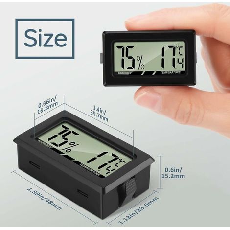 LCD Digital Mini Thermomètre Hygromètre Température Humidité Testeur Thermomètre Portable Thermo Hygromètre Indicateur pour Bureau Cuisine Humidors Couvoirs Reptiles (Lot de 3) (1/4)