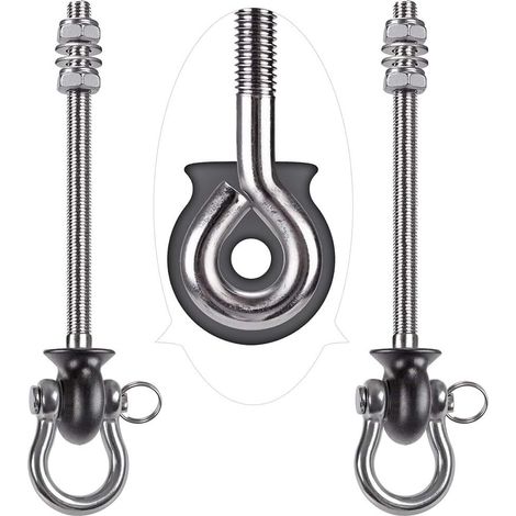 2pcs Crochet de Hamac avec Roulement, 24.5cm Accroche de Balançoire Fixation Fauteuil Suspendu de 180 Pivot Ensemble Plafond Poutre Chaise de Yoga Sac de Frappe Materiel de Suspension,1500lbs