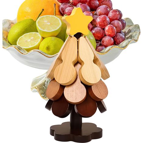 Dessous de plat en bois, forme arbre, isolant thermique (1/5)