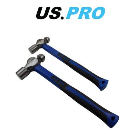 US PRO 2pc Ball Pein Peen Hammers Set 16 & 32oz TPR Rubber Grip Handle 3375