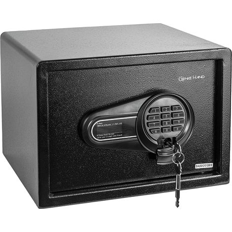 Genie Hand  Cassaforte Motorizzata da Armadio Cassetta di Sicurezza con Codice a Combinazione e Chiave a Croce Casseforti per Soldi
