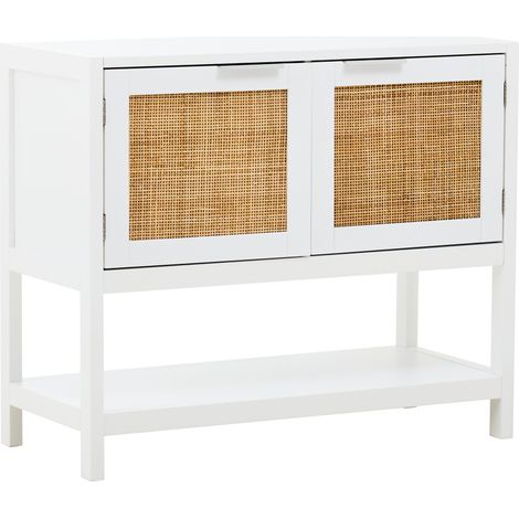 Interiors by Premier Versatile White Wood Side Cabinet, Rustic Bedside Cabinet, Easily Maintained Display Cabinet With Storage (1/5)