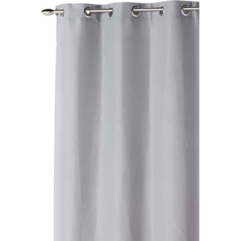Rideau a oeillets 140 x 280 cm Absolu gris (1/3)