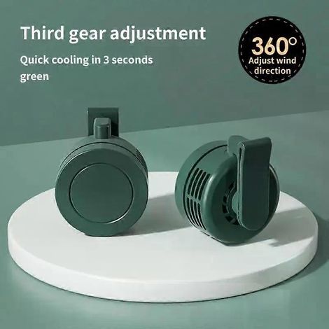 Mini ventilateur portable d'été à 3 vitesses, rechargeable par USB, avec ceinture et fixation par pince. (1/4)