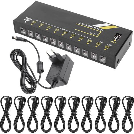 Gitarren-Netzteil mit 10 Ausgängen, 18-Watt-Metal-Effektpedal, Instrumentenzubehör (1/5)