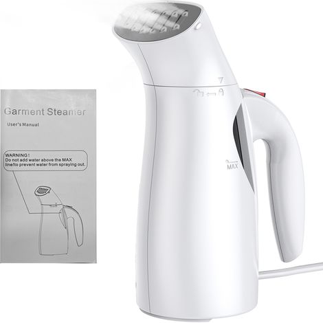 Vapeur à vêtements portable à main 140℃/284℉ vapeur haute température 170ml/5.7oz réservoir 700W forte puissance chauffe rapide 40s défroisseur textile vapeur pénétrante élimine les plis maison bureau (1/2)