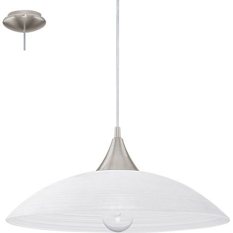 Lampadario A Sospensione Lazolo Acciaio Nichel Vetro 1 Luce E27 (1/4)