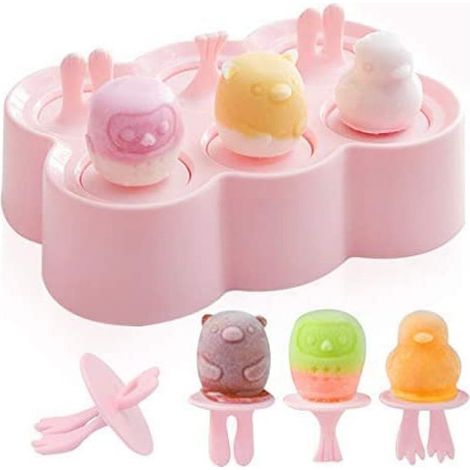 Eisform am Stiel – Wiederverwendbare Silikon-Tierform – Für Obst, Milch, Pudding, Saft – 6 Stück (1/5)