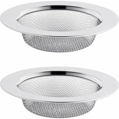 2PCS Filtre à Évier en Acier Inoxydable, Filtre de Vidange de 7,5 cm, Crépine d'évier, Tamis d'évier, Crépine d'évier de Cuisine