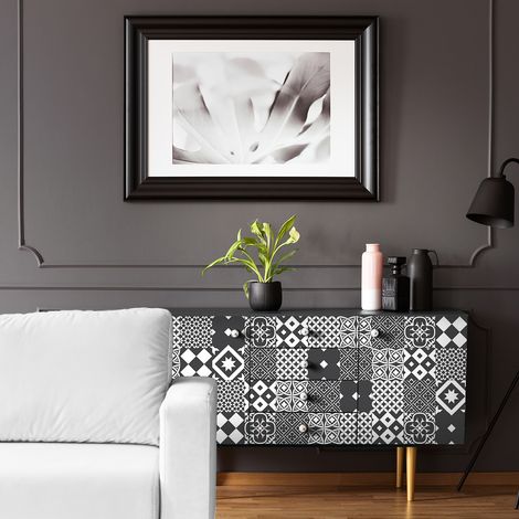Stickers adhésif décoration Meuble - 30 STICKERS CARREAUX DE CIMENT MEUBLE AUTHENTIQUES VERINA - 30stickers10x10cm (1/5)