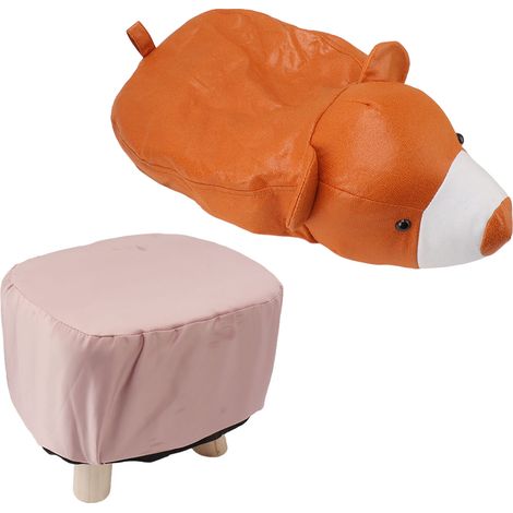 Niedlicher, tierförmiger Fußhocker mit weichem, rutschfestem Kissen, kleine Fußstütze für Kinder und Erwachsene (1/5)