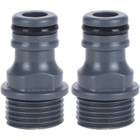 (Paquet de 2) connecteur rapide de tuyau d'arrosage mâle, connecteur de tuyau d'eau en PVC, adaptateur de robinet, machine à laver d'arrosage de jardin (1/5)