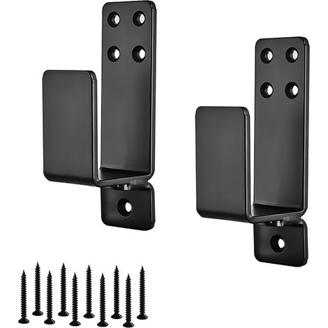 Lot de 2 supports de barricade en métal pour porte de grange, abri de jardin, garage, 2 x 4 (1/5)