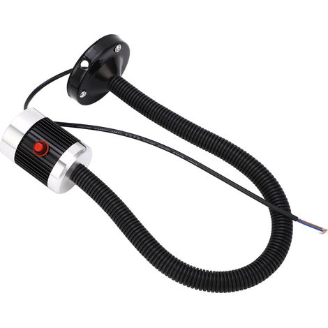 Lampe de travail pour machine-outil CNC avec base magnétique ronde, éclairage LED à col de cygne pour poinçonneuse et fraiseuse, lampe de table industrielle à tuyau flexible, lampe pour tour, base mag (1/5)